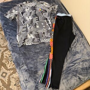 Adidas Men’s Black Jogger Bottoms with Color-Block Side Stripes